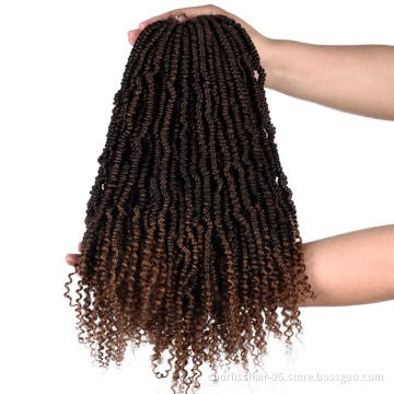 Natural Passion Twists Hair Attachment For Braids Prestretched Ombre Synthetic Passion Twist Crochet Braiding Hair Extensions